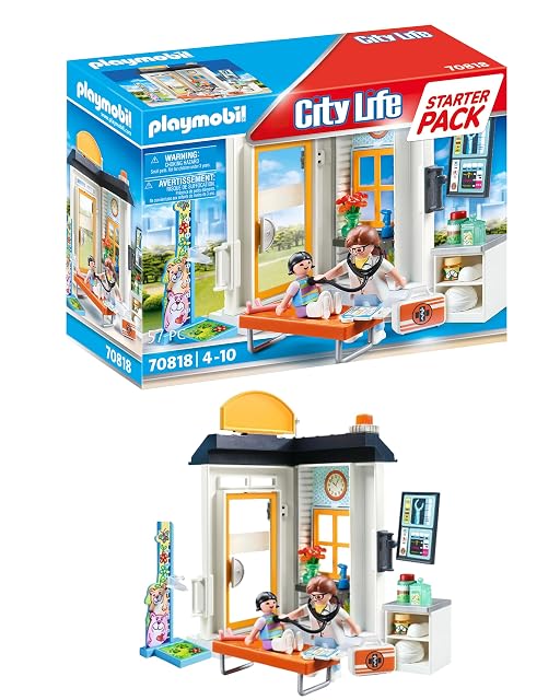 PLAYMOBIL 70818 City Life Starter Pack Pediatra, Multicolor