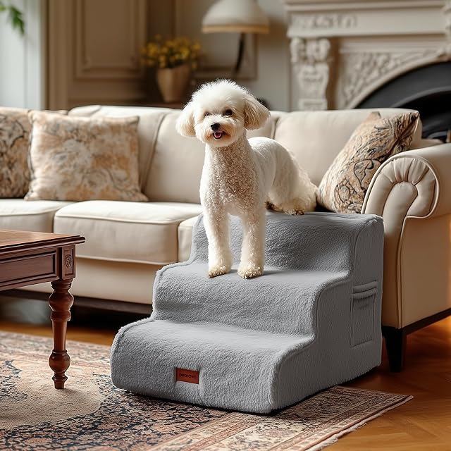 PETNOVO Escalera para Perros de 3 Peldaños para Sofá y Cama