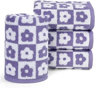 12 Small Bathroom Ideas With Tub for Smart Space Efficient Layouts 118 Jacquotha Cotton Hand Towels Lilac Checkered Floral - Quick Drying Hand ...
