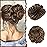 SOFEIYAN Claw Clip Messy Bun Hair Piece Wavy Curly Hair Bun Clip in Claw Chignon Ponytail Hairpieces Synthetic Tousled Updo Hair Extensions Scrunchie Hairpiece for Women, Golden Brown Mixed Blonde