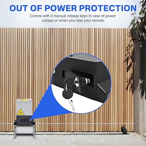 Miniatura 7 de Abridor automático de puerta corredera de 4400 libras, control de aplicación con 4 controles remotos, abridor de puerta corredera eléctrico de 750