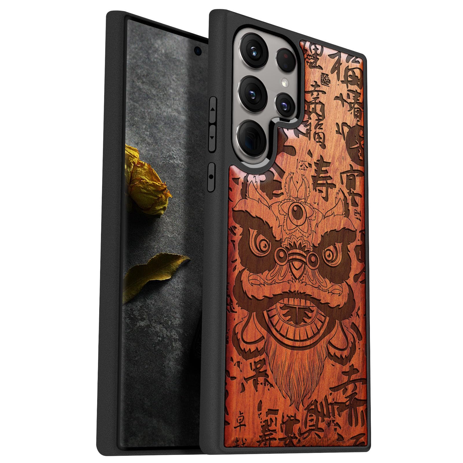 【色:バラ色】Carveit ウッドカバー 対応 Galaxy S24 Ultr Amazon.co.jp: Carveit ウッドカバー 対応 Galaxy S24 Ultra 用