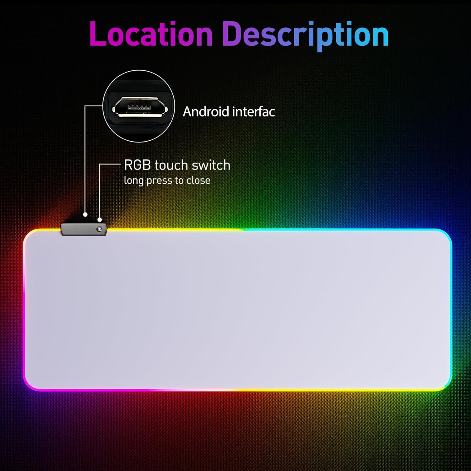 RGB Mousepad Led Mouse Pad, Large Mouse Pad,Led and Big Mouse mat(White) - Image 3