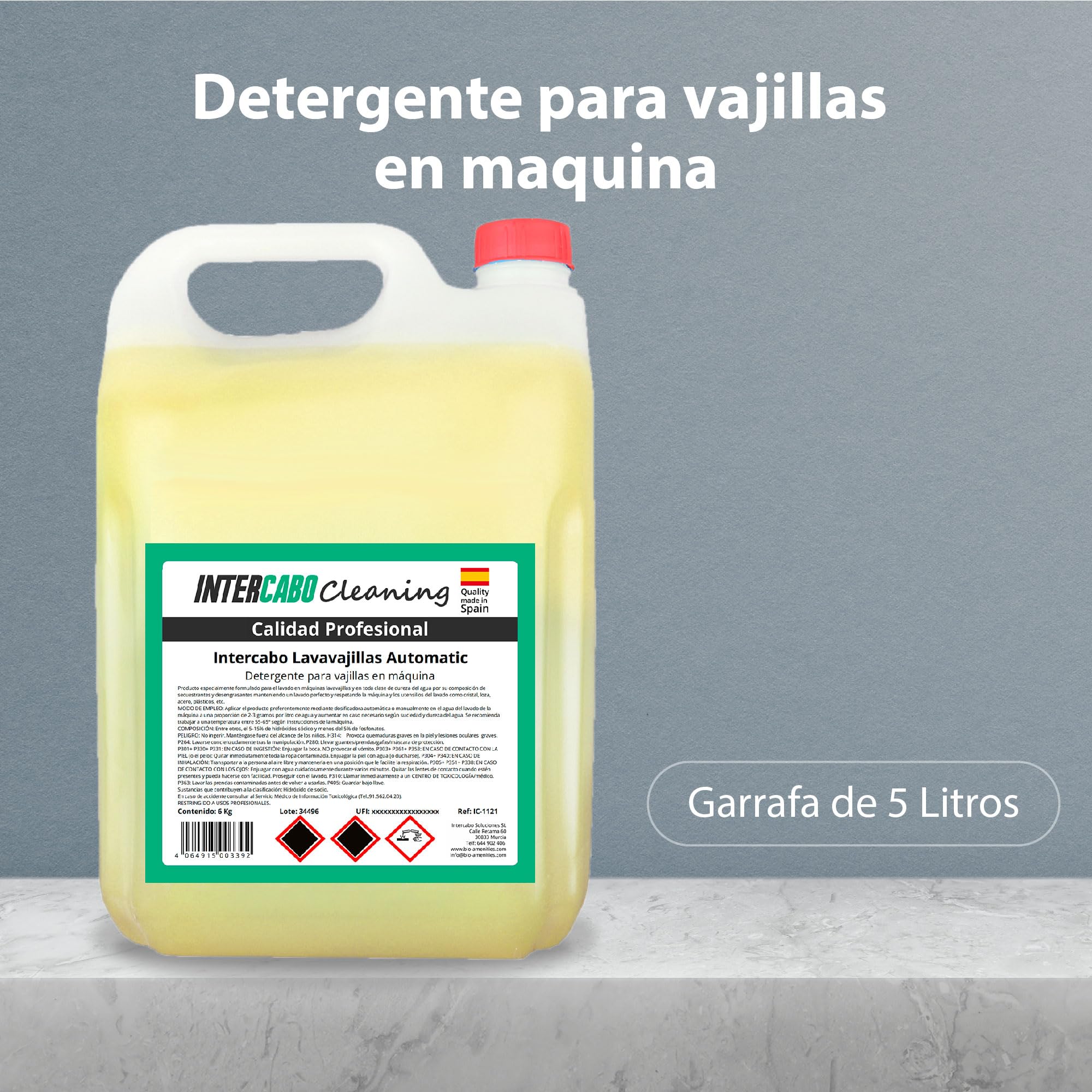 Detersivo Lavastoviglie Professionale – Formula concentrata antigrasso – Rimuove residui alimentari – 5 litri – Uso intensivo per ristoranti, cucine industriali, mense