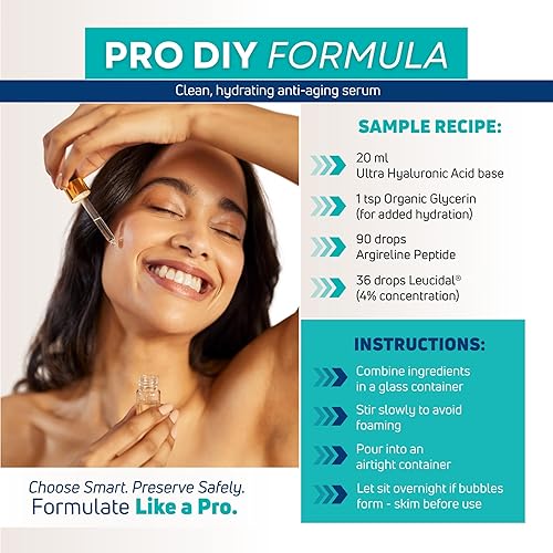 Miniatura 3 de Skin Perfection Leucidal - Protección cosmética a base de agua completa para bricolaje, conservante sintético, alternativa, péptido de coco láctico,