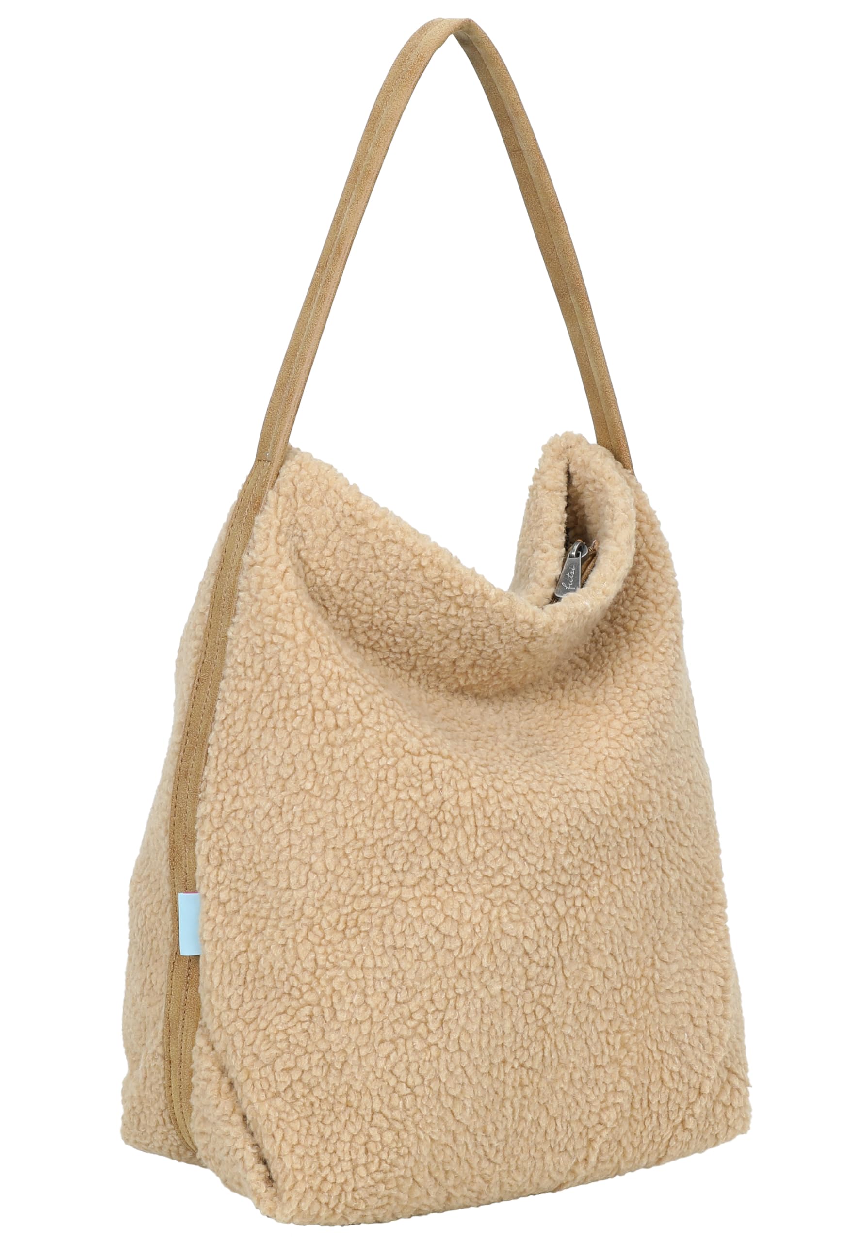 Fritzi Easy Hobo Limited Teddy Damen Schultertasche Hobo Freizeit Alltag Reißverschluss Polyester 30 x 14 x 37 cm, Beige