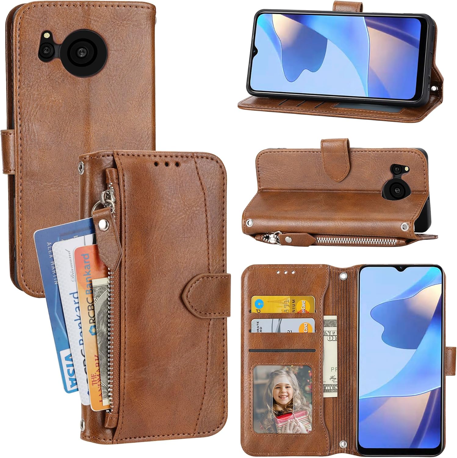 Compatible with Samsung Galaxy A04 4G / A04s 4G Card Slot Wallet Case Cover,Compatible with Samsung Galaxy A13 5G / A13 4G / M13 5G Flip Kickstand Case Purple