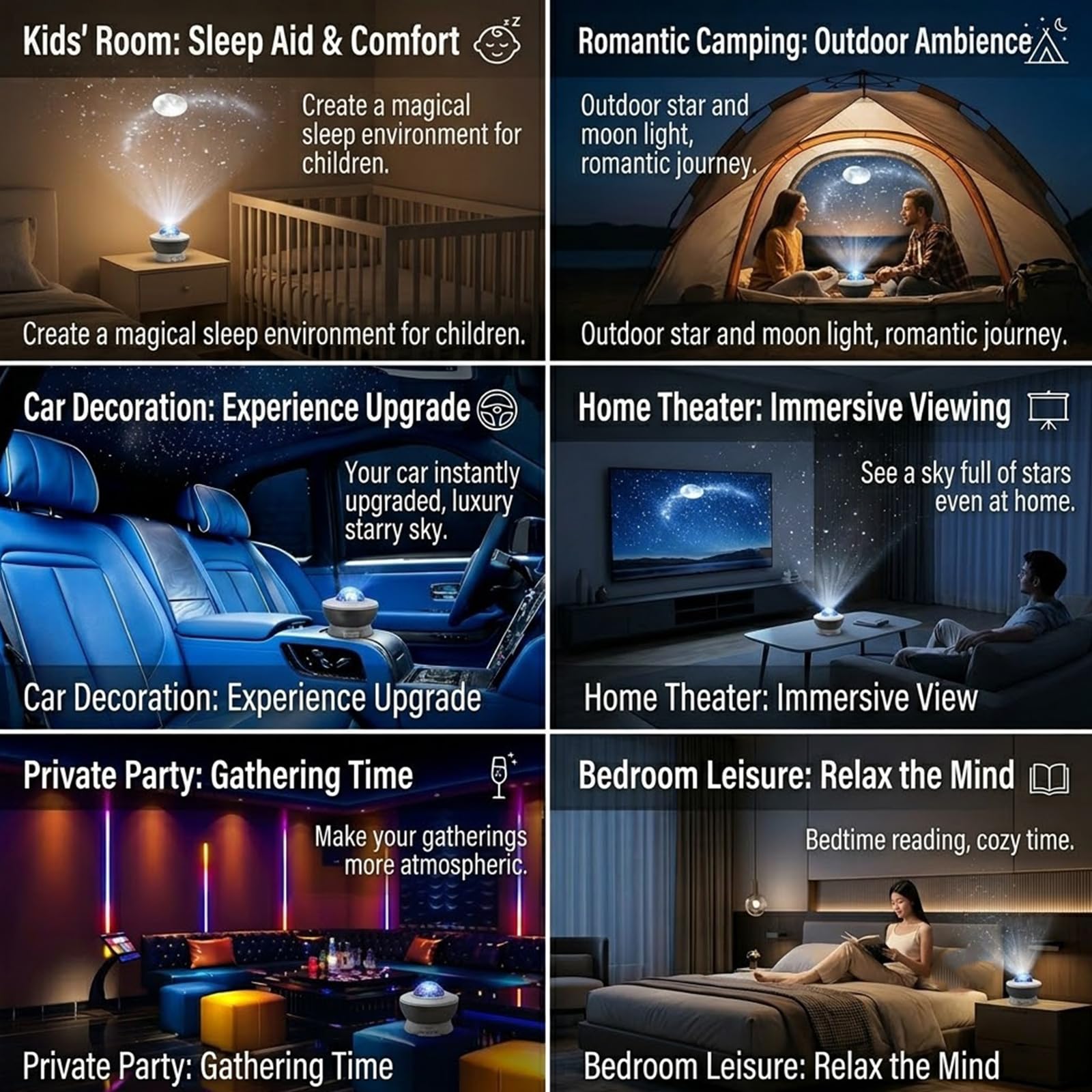 Hd Smart Dynamic 5d Holographic Night Light Projector,Usb Galaxy Projector with 6/12/24 Projection Films,Plug-and-Play,360° Adjustable,for Kid Adult Bedroom Ceiling Wall Room，white：24Projection Films