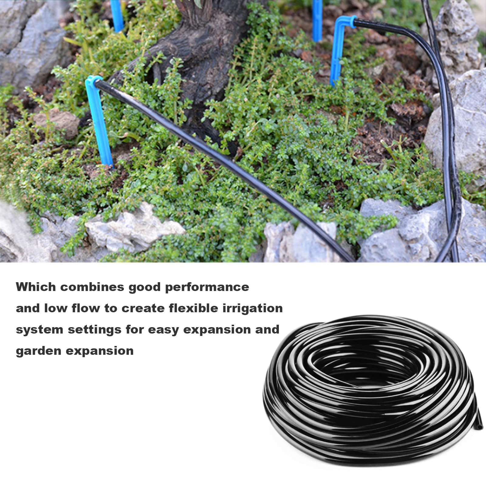 Tubi per irrigazione a goccia 656 piedi 1/4 irrigazione a goccia Tubo per irrigazione a goccia, kit di irrigazione a goccia