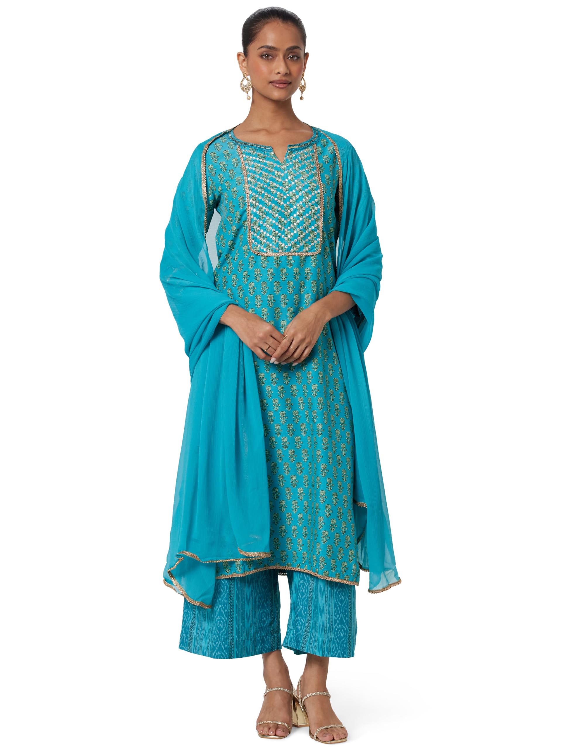biba Women's Cotton Blend Salwar Suit Set-picture-24