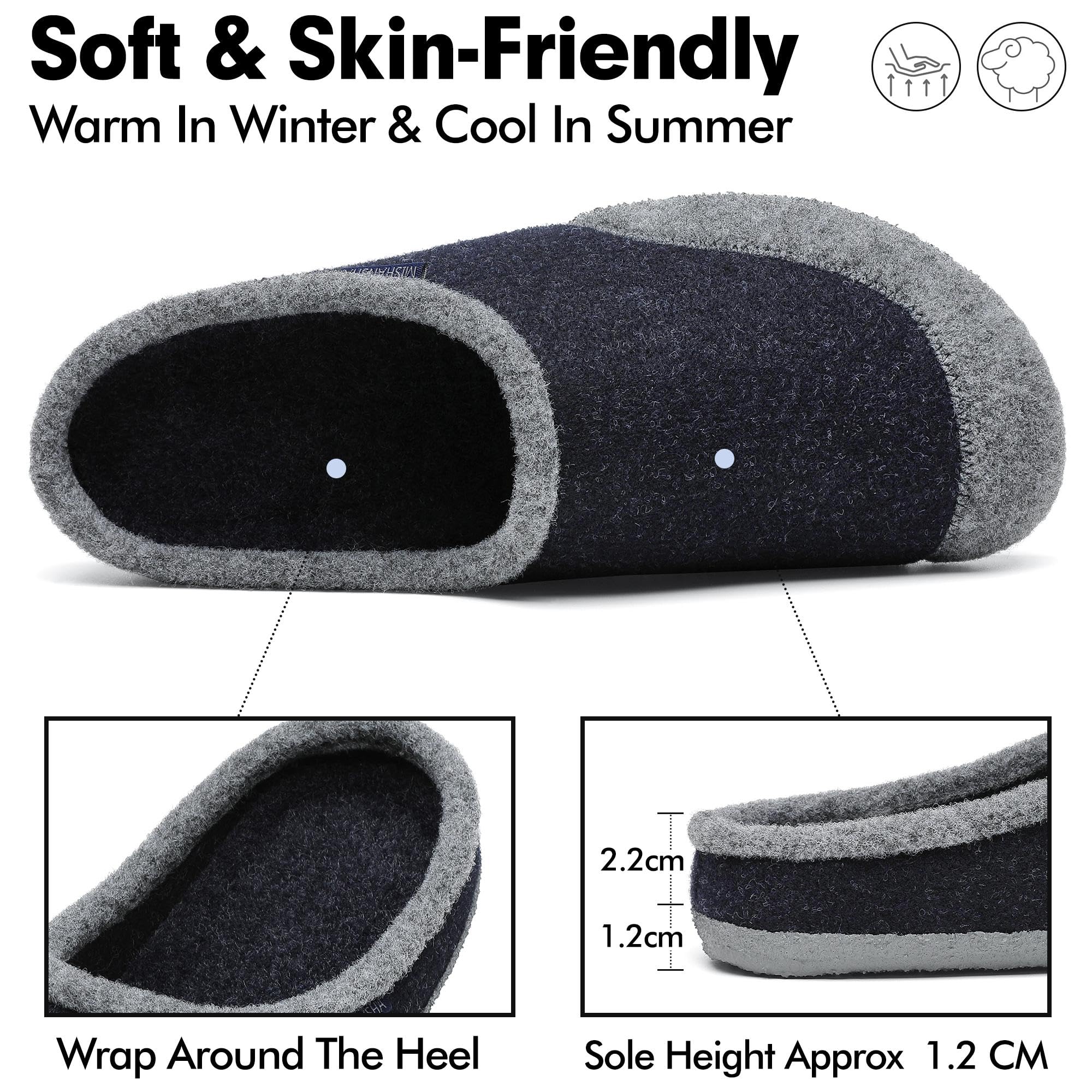 Mishansha Pantofole Feltro Invernali Ciabatte Casa Comode Scarpe da Casa per Uomo Donna Gr.36-48