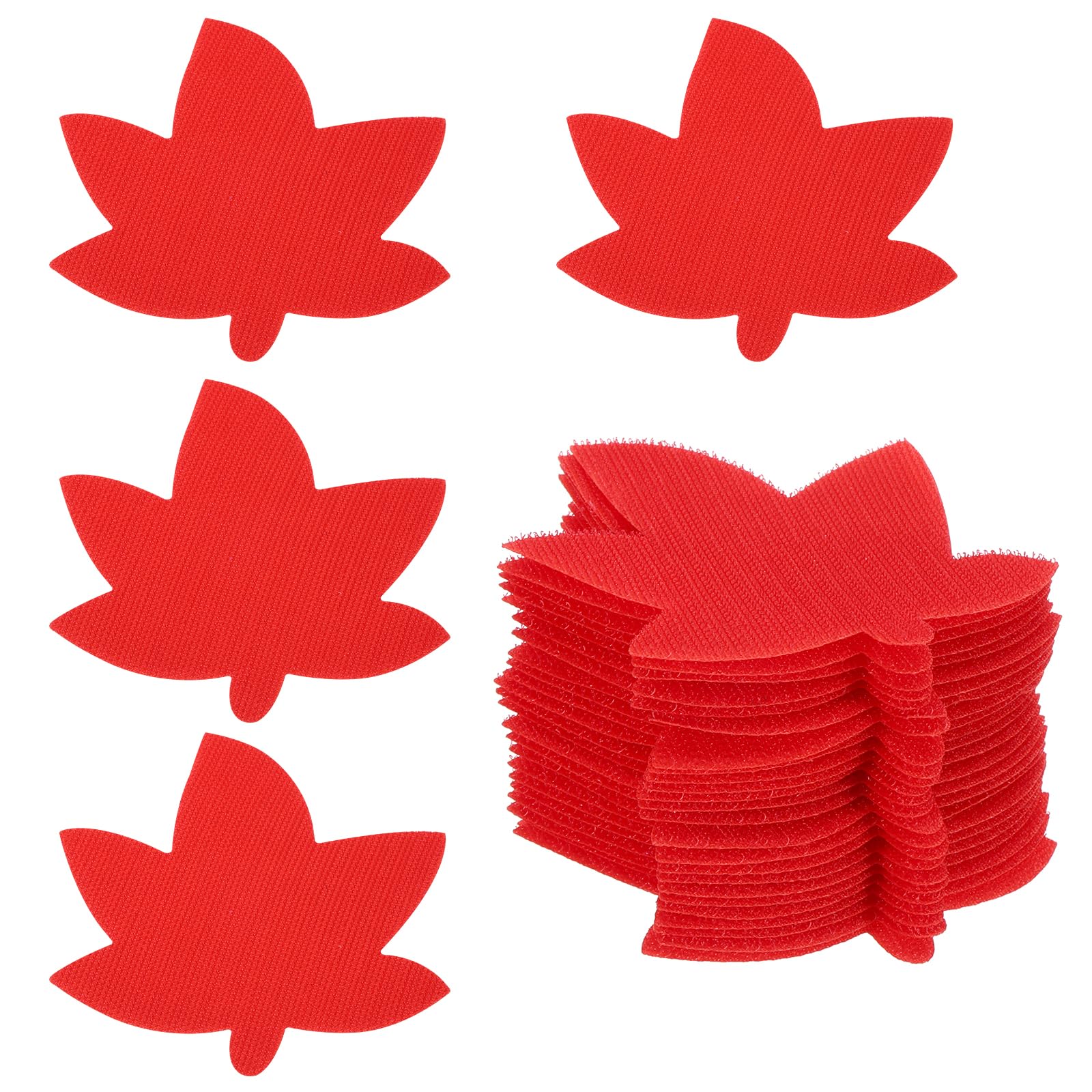 PATIKIL 4 Inch Carpet Spot Markers, 24Pcs Leaf Shape Floor Dots Markers Carpet Spots for Classroom Decoration Elementary Preschool Supplies, Red