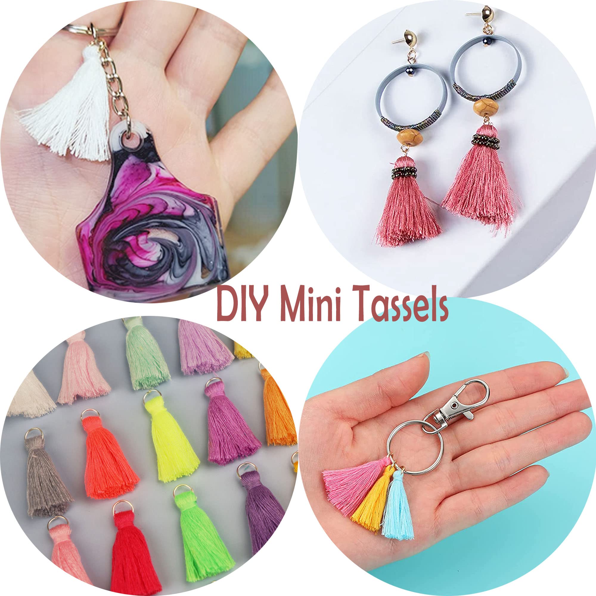 330 Mini Pompons Soyeux En Polyester - 11 Couleurs, Pour Bijoux, Marque-pages, Décoration DIY, Longueur 14-15 Cm