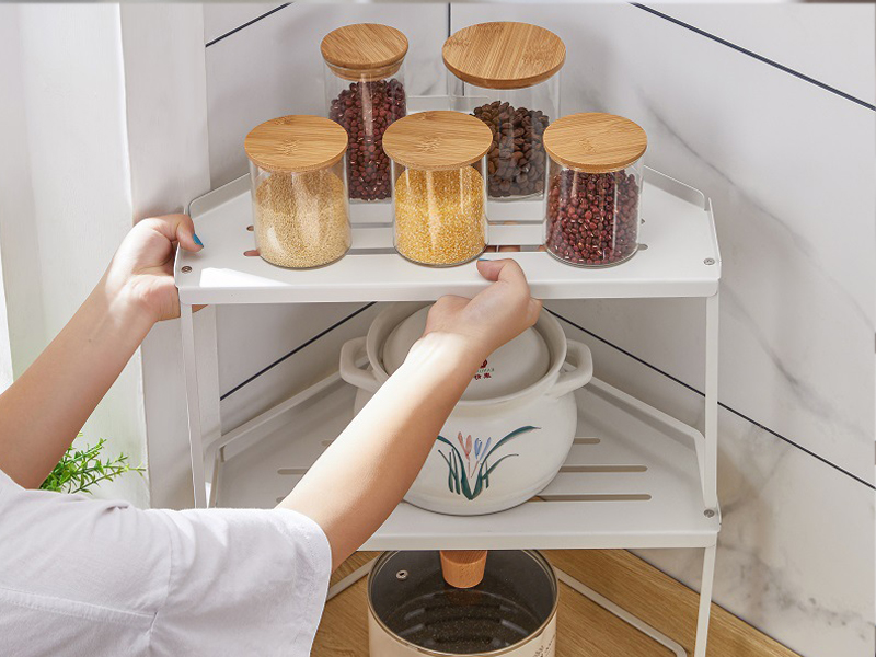 Organizzatore Da Cucina Impilabile SHBaizoy - Metallico Con Base Antiscivolo - Per Dispensa E Bagno - Foto 3