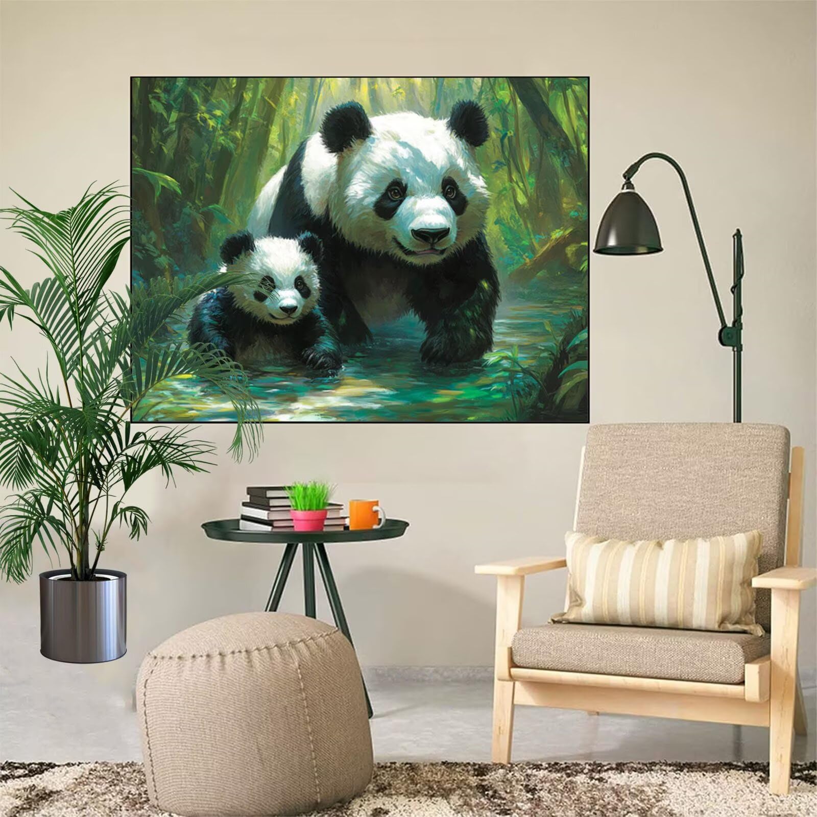 Malowanie według numerów Dorosły Wypoczynek Kreatywny panda Malarstwo Numery Zwierząt Kolorowanki według numerów zestawy, DIY Rzemiosło Ręczne Kreatywne do Dekoracji Domów, Kobiety/Mężczyzna Prezent