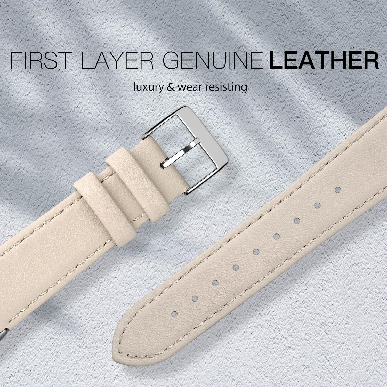 Tuocal Genuine Leather Strap Compatible with Fitbit Charge 6 & 5, Soft Breathable Leather Replacement Strap for Women & Men - Image 3