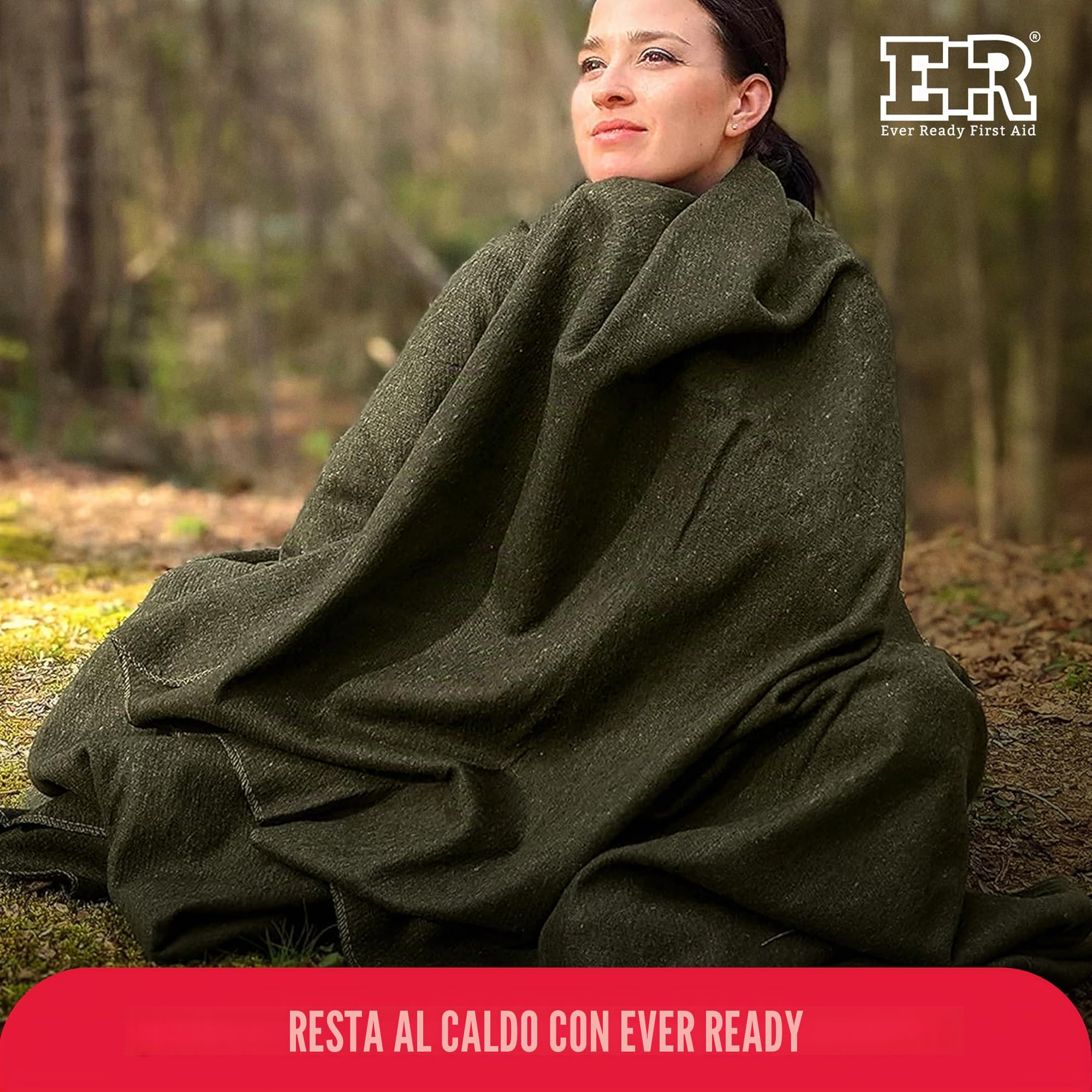 Ever Ready First Aid & Medical readyfirstaid&medical - Coperta ignifuga, 167,6 x 228,6 cm (80% lana) - US Military ''