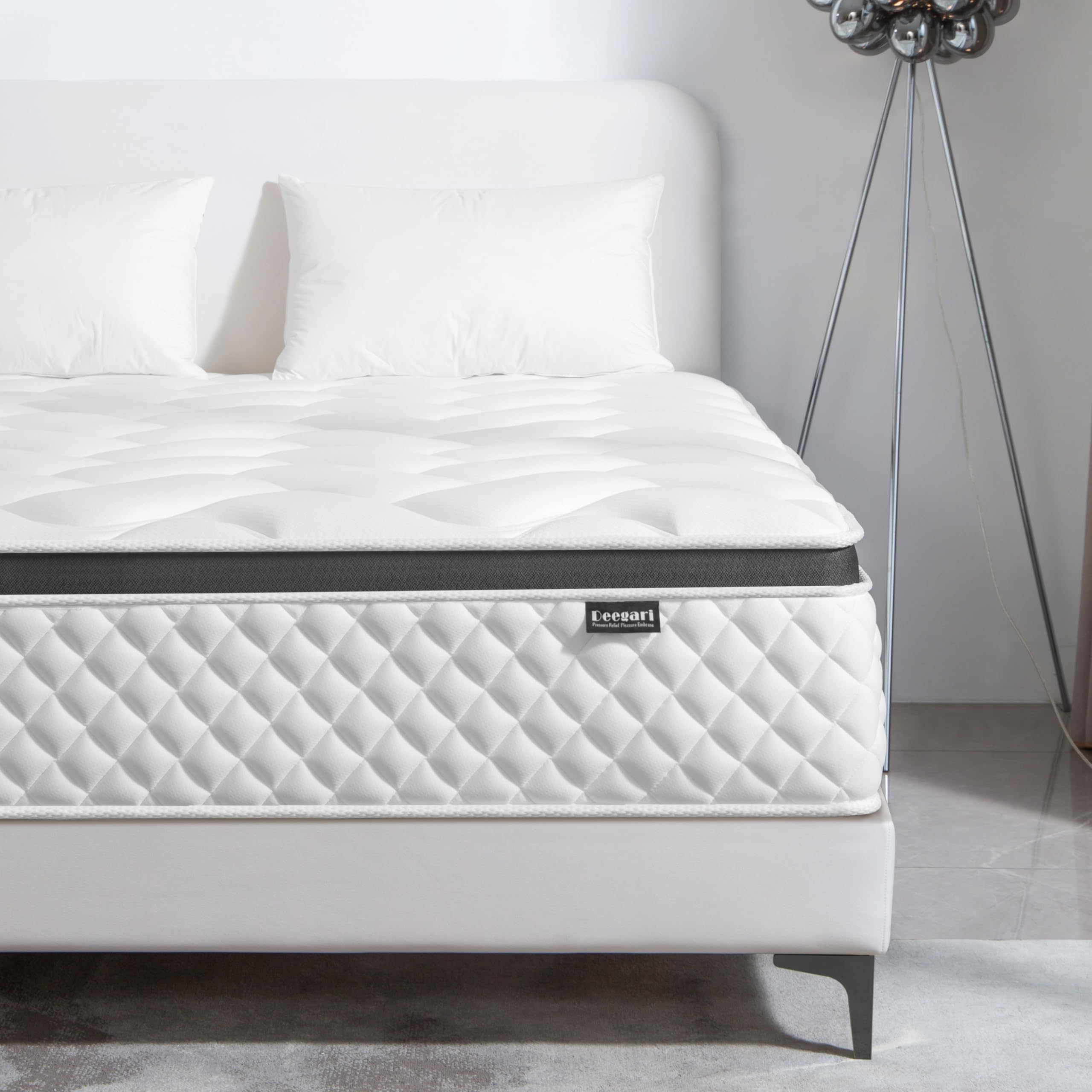 Queen Mattress,12 Inch Queen Size Mattress in a Box,Gel Memory Foam and Innerspring Hybrid Mattress with Individual Pocket Spring for Motion Isolation,Medium Firm Feel,CertiPUR-US