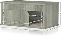 Vista 2 de WAY BASICS Muebles ocultos para gatos con caja de arena para gatos, gris de Londres