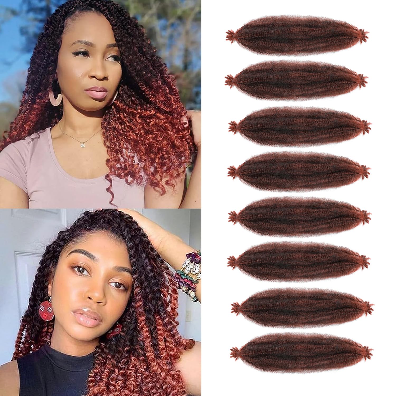 Marley Twist Afro Twist Hair Extension - 24 Inch Pre-Separated Springy Kinky for Braiding - Pack of 3