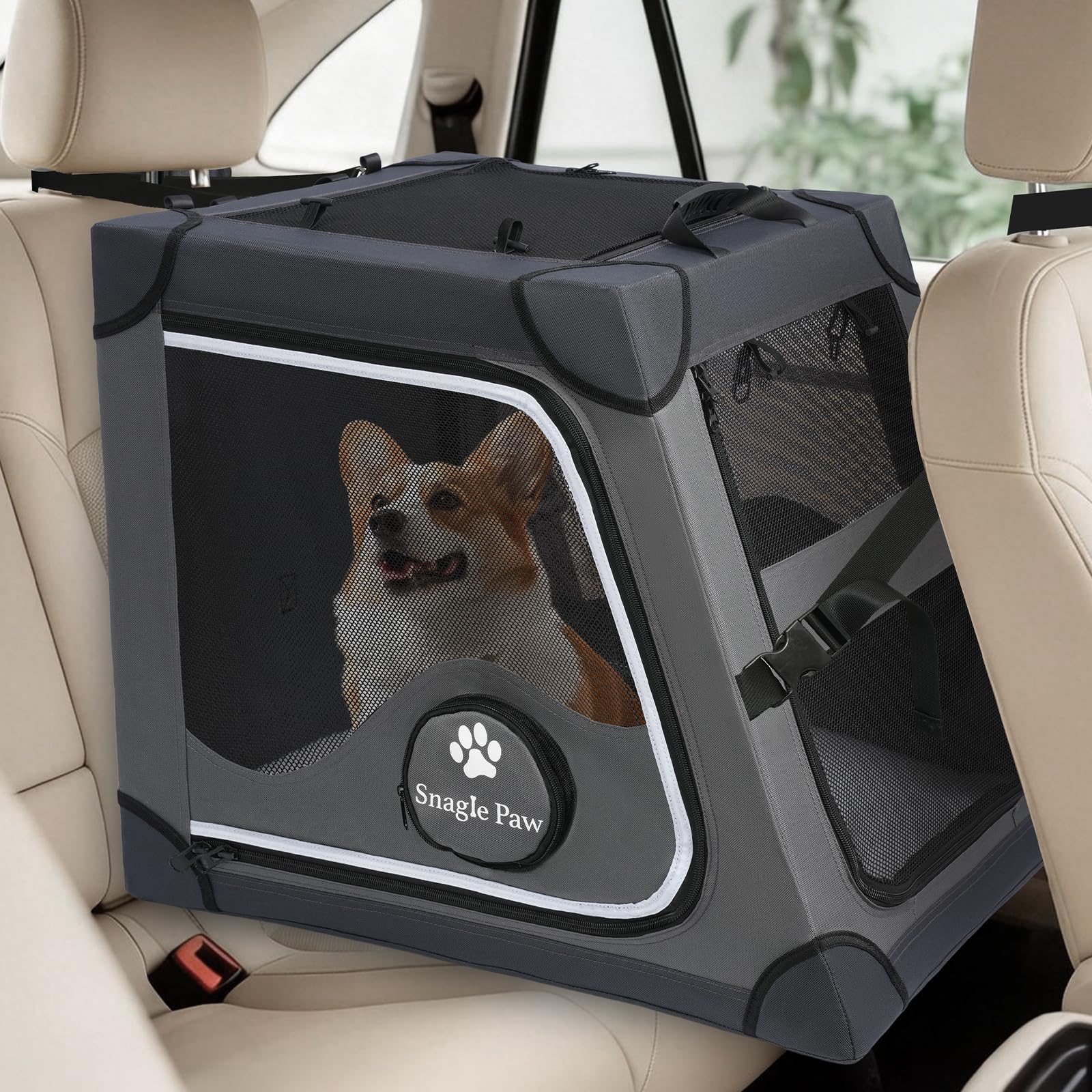 Snagle Paw Tragbare Hundebox für Autoreisen