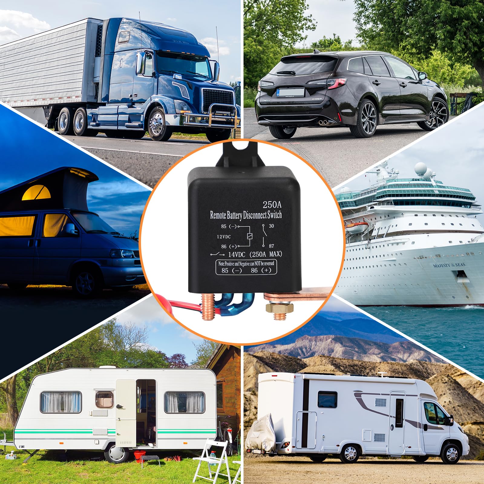 Remote Battery Disconnect Switch 12v, 250A, Prevent Battery Drain, With - View #5