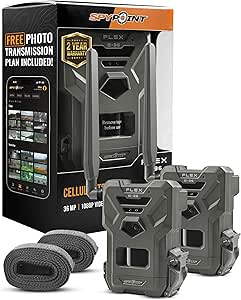 SPYPOINT Flex G-36 Twin Pack Cellular Trail Camera, 36MP Photos and 1080p Videos with Sound, GPS Enabled, Dual-Sim LTE Connectivity, 100' Flash & Detection Range, Responsive Trigger up to .3S asin的图片
