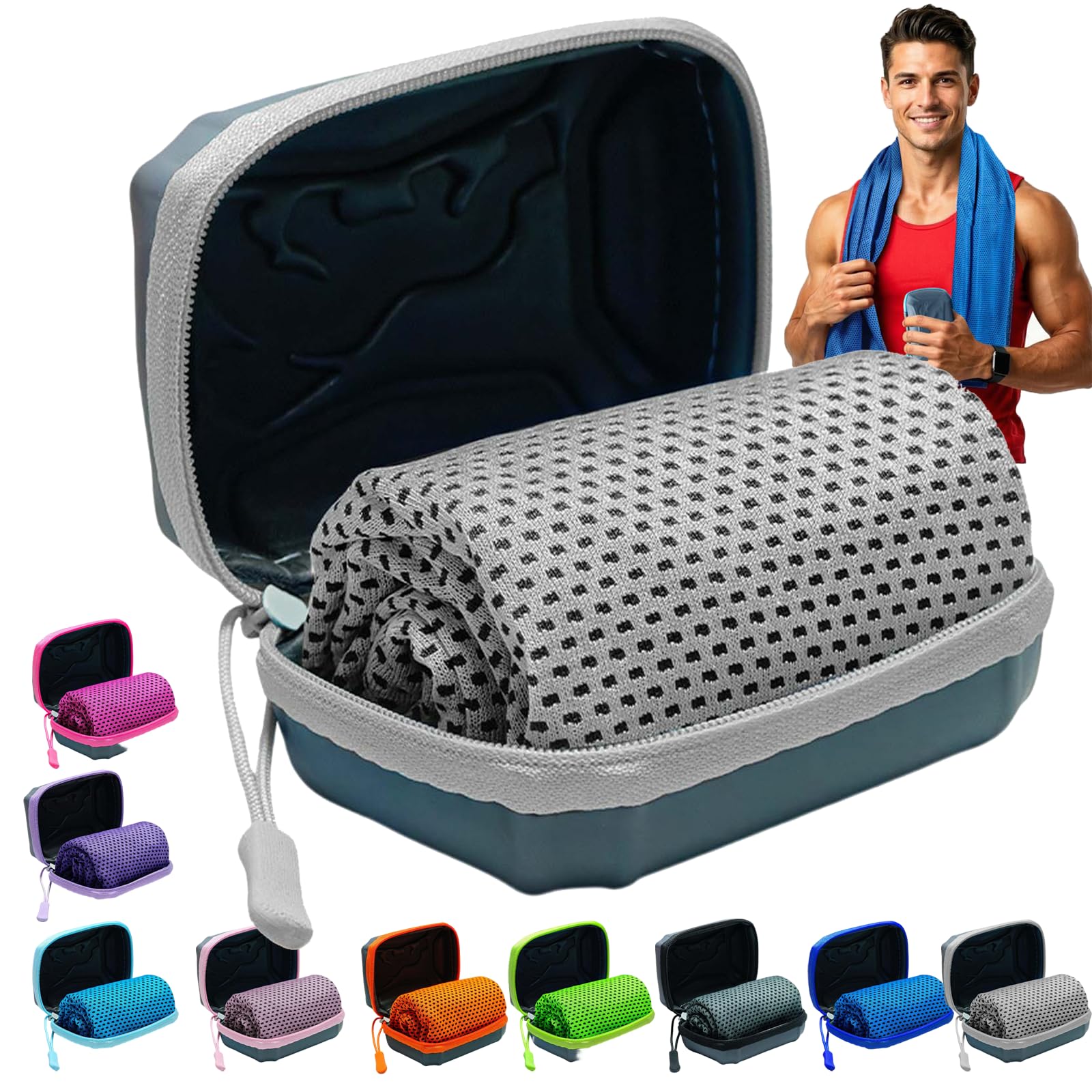 Cooling Towels,30x80 Cm Breathable Instant Quick Drying Ice Cool Microfibre Cloth,Ice Cool Microfibre Towel for Neck & Face,Cool Towels For Extreme Heat For Gym Workout Running Yoga Golf (Gray)