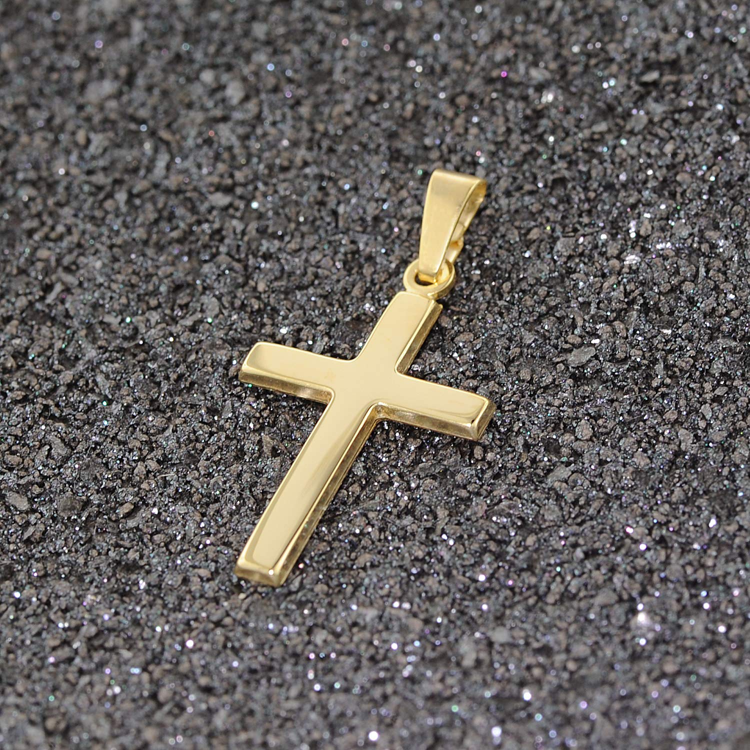 trendor Kreuz Gold-Anhänger 333/8 Karat 21 mm 35726 | Damen und Herren Goldanhänger, zeitloser Kreuzanhänger,