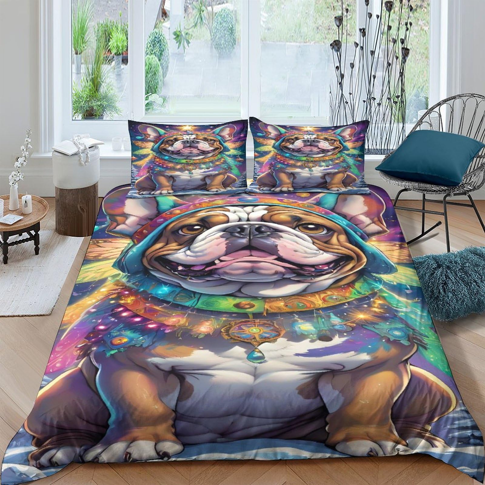 Tnfhsoft Bulldog-1 Bulldog Quilt Cover 3D Print Winter Soft Animal Duvet Cover Bedding Comforter Cover Microfiber With Zipper Closure Apply To Kids Youth 3 Piece Set Room Decor Soft And Comfortable Double（200X200cm）