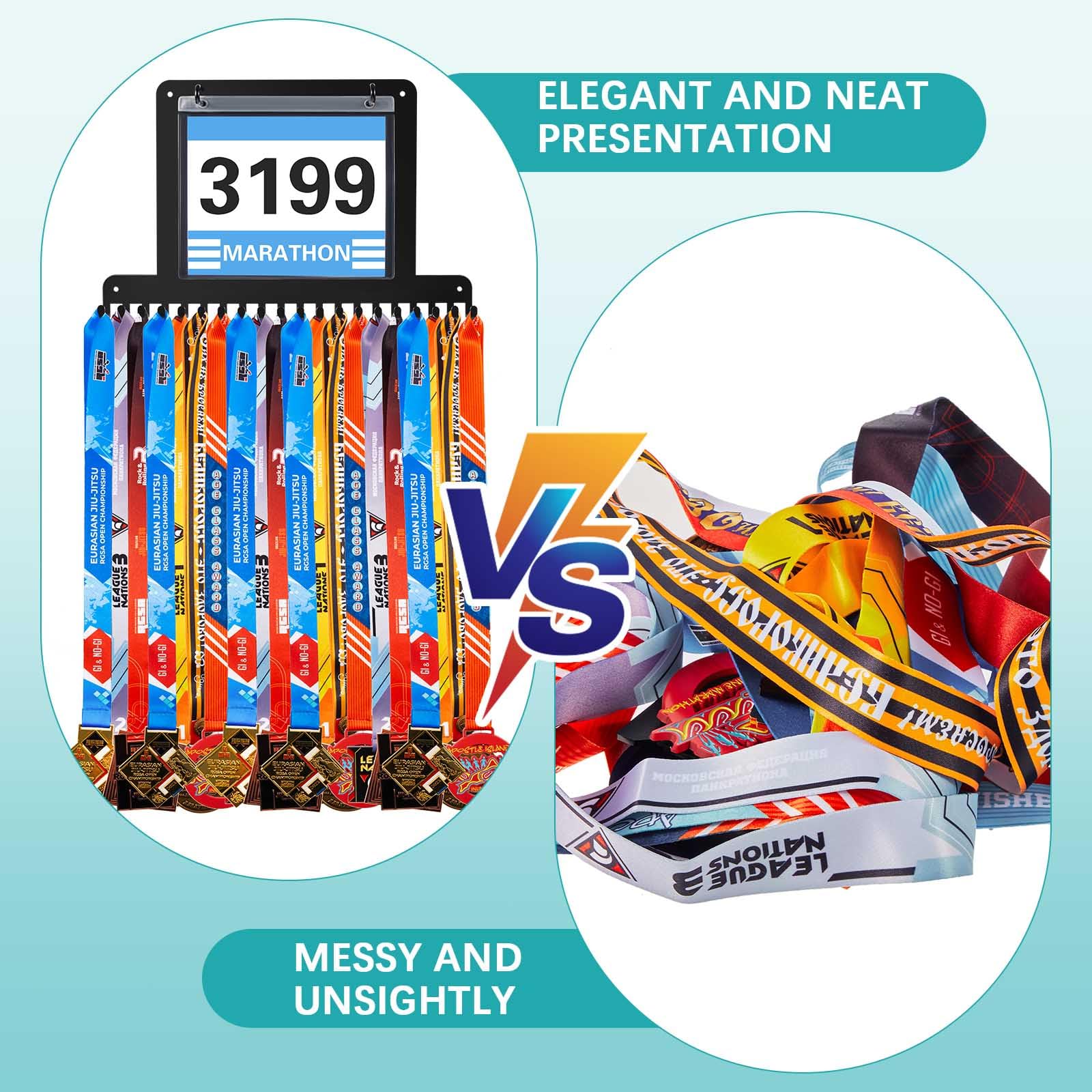 Medal Rack Racing Snapklik.com : Barydat 2 Pcs Medal Hanger Display Race Bib And Medal ...