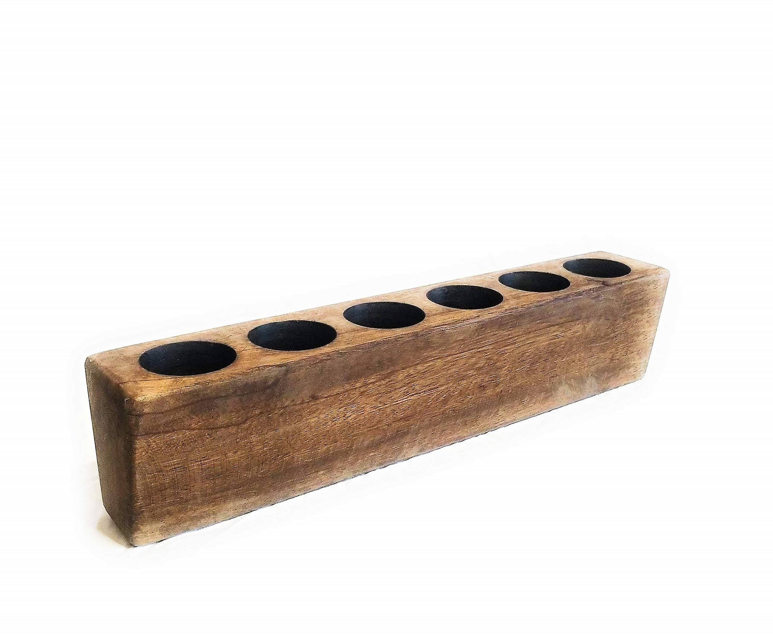 Rustic Farmhouse Wooden Candle Holder- Sugar Mold Candle Holder- Succulent Planter (6 Hole)