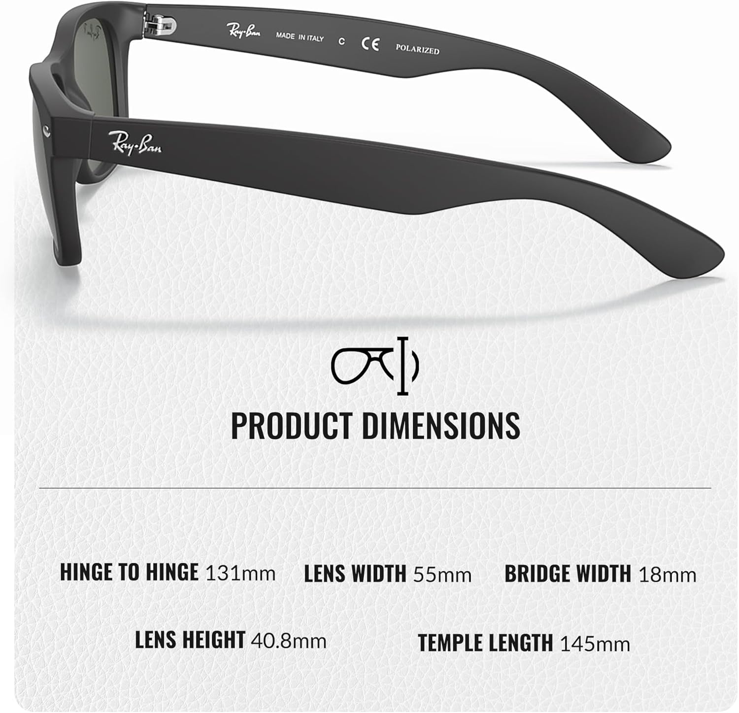 Ray-Ban RB2132 NEW WAYFARER CLASSIC Square Shaped Sunglasses for Men & Women with Official RAYBAN Eyewear Kit - Image 5