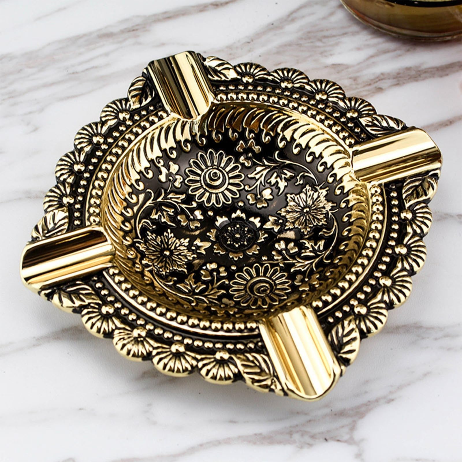Posacenere retrò in ottone, design quadrato, grande capacità, per interni ed esterni, articolo regalo decorativo