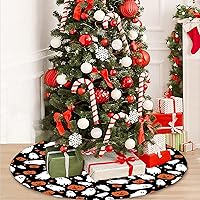 Vista 4 de Falda de árbol de Halloween, falda de árbol de calabazas fantasmas de Halloween, falda de árbol de Halloween de 48 pulgadas, tapete de árbol