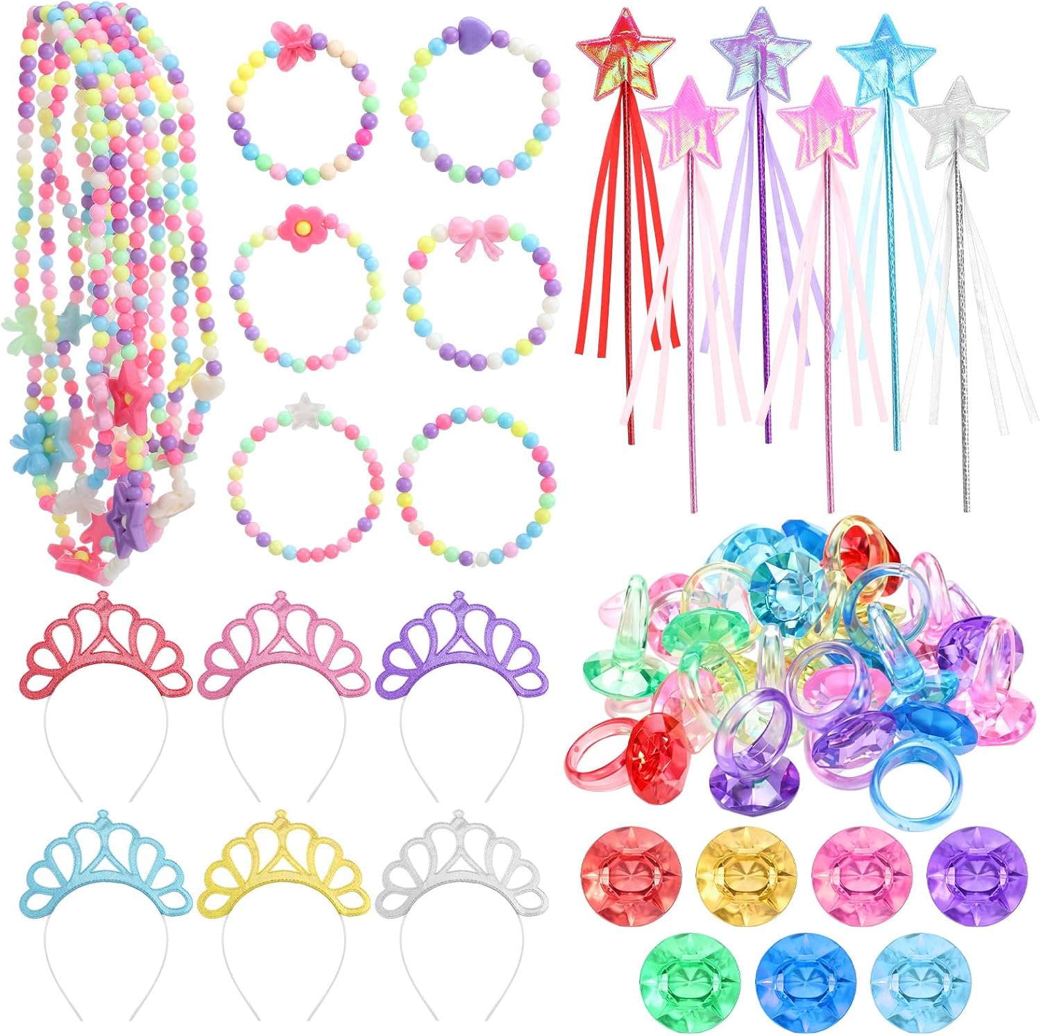 74 Pcs Pastel Fancy Princess Costume Accessory for Girls