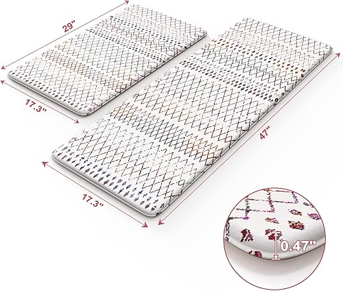 Vista 189 de KIMODE - Juego de 2 tapetes de cocina bohemios, antifatiga, antideslizantes, impermeables, ergonómicos, acolchados, cómodos, para lavandería, Caqui