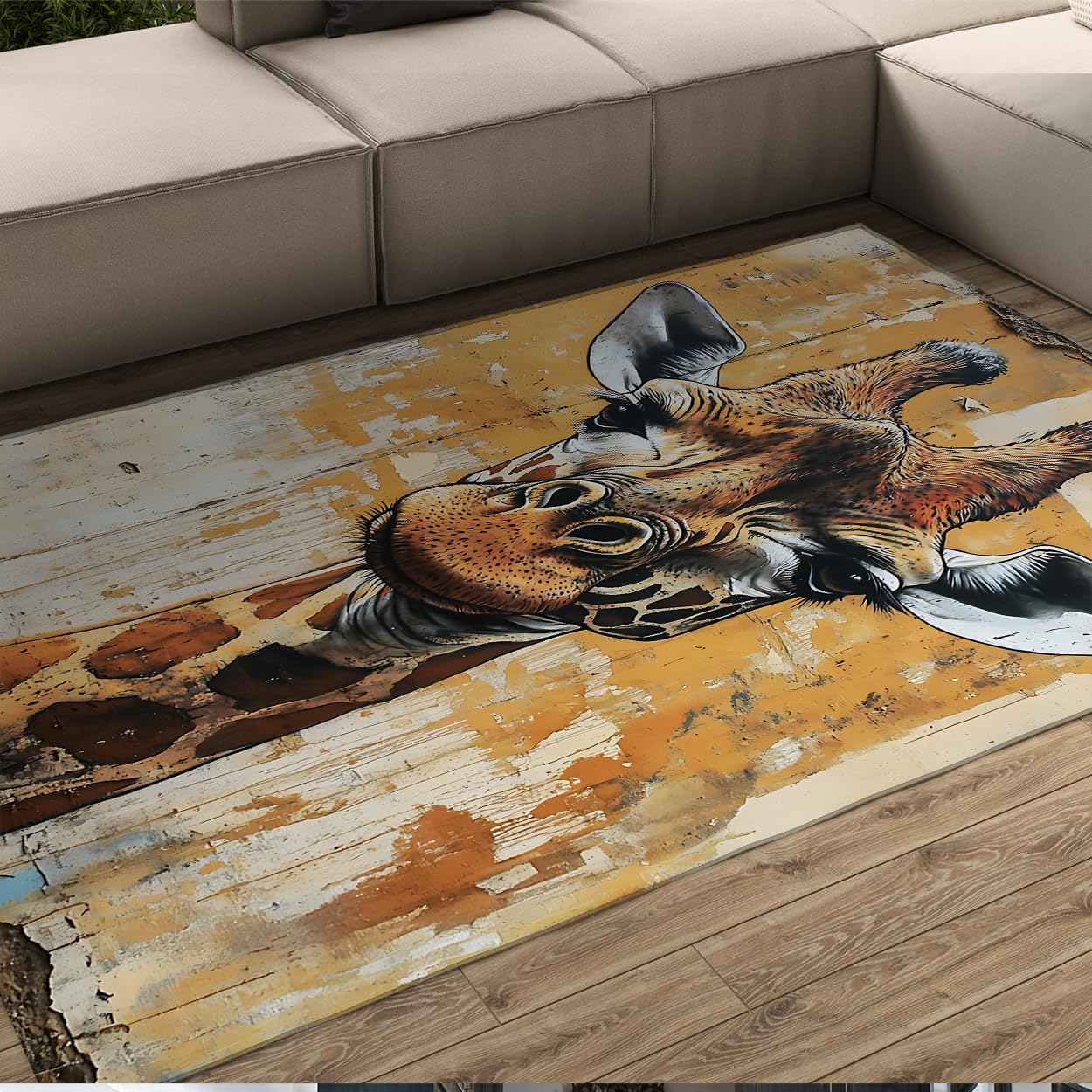 Descente de lit graffiti vintage vieilli 160x230cm look street art