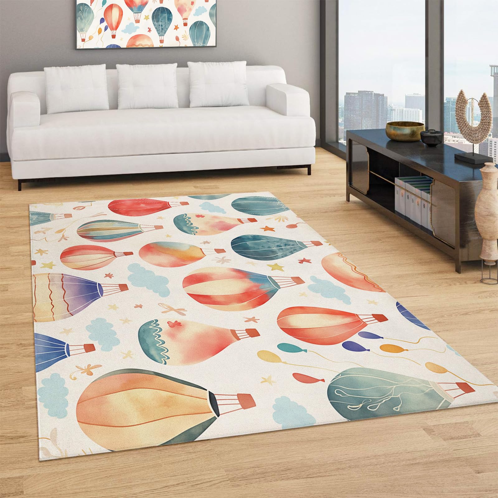 Tapis de salon doux et lavable pour entretien facile avec enfants
