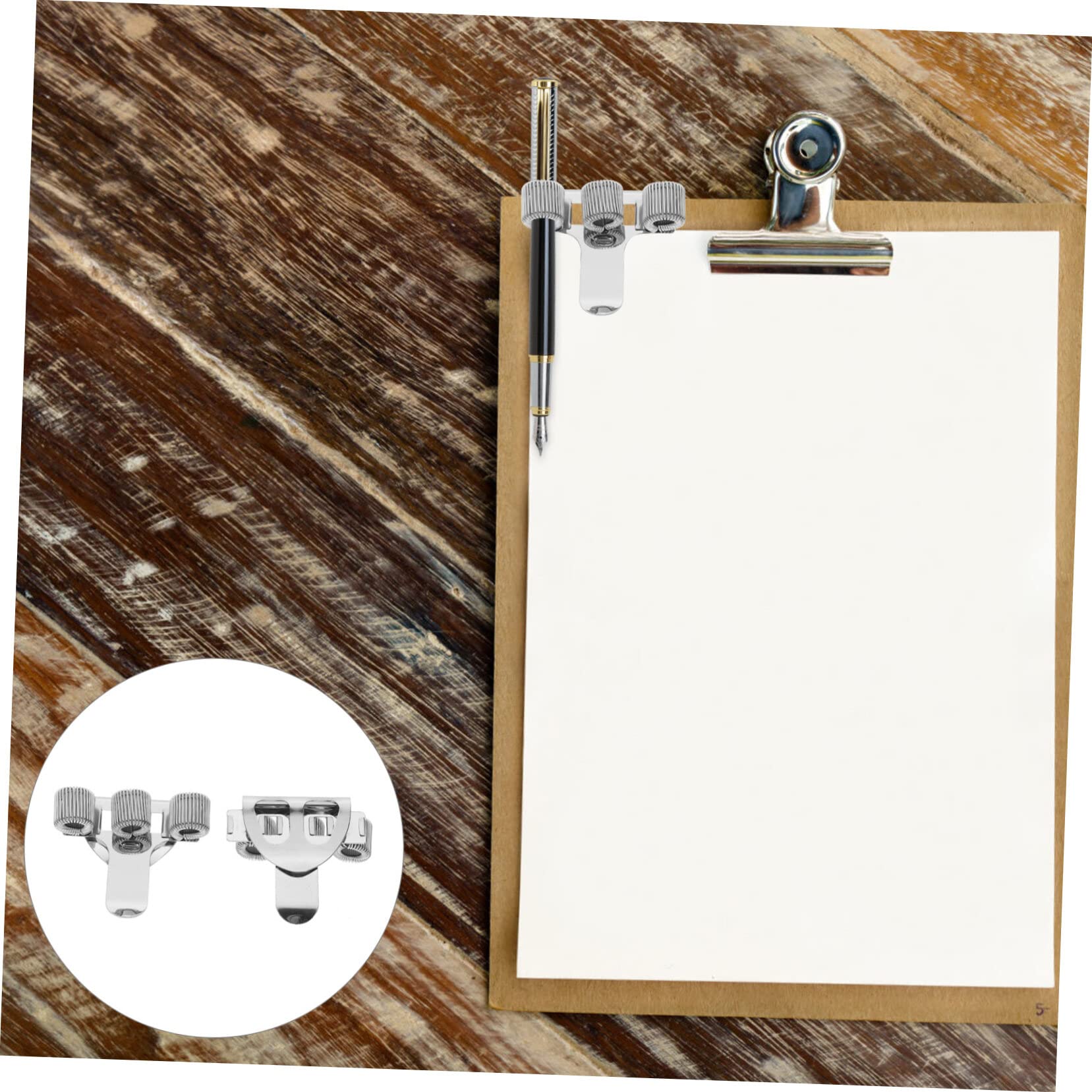 PLAFOPE 20pezzi Portapenna Metallo Con Clip Pocket Supporto Per Penne Da Scrivania Per Insegnanti Medici e Studenti