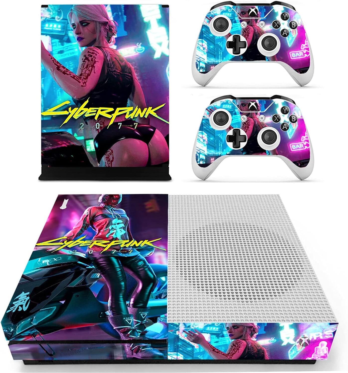 Xbox One S Skin(Cyberpunk),Xbox One S Controller Skin,Xbox One S Skins for Console,Xbox One S Skin Wrapm,Xbox One S Stickers,Xbox One S Skin Anime