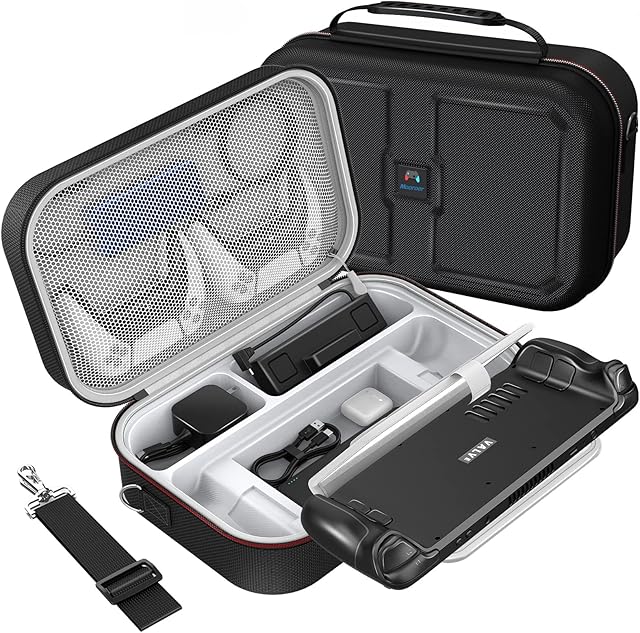 Mooroer Case for Steam Deck with Large Storage Capacity for Steam Deck Cover/Steam Deck Dock/Steam Deck Skin and Other Steam Deck Accessories,Deluxe Hard Carrying Case for Steam Deck Console