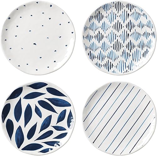 Lenox 895235 Blue Bay - Platos decorativos surtidos de melamina, juego de 4, material ligero de melamina