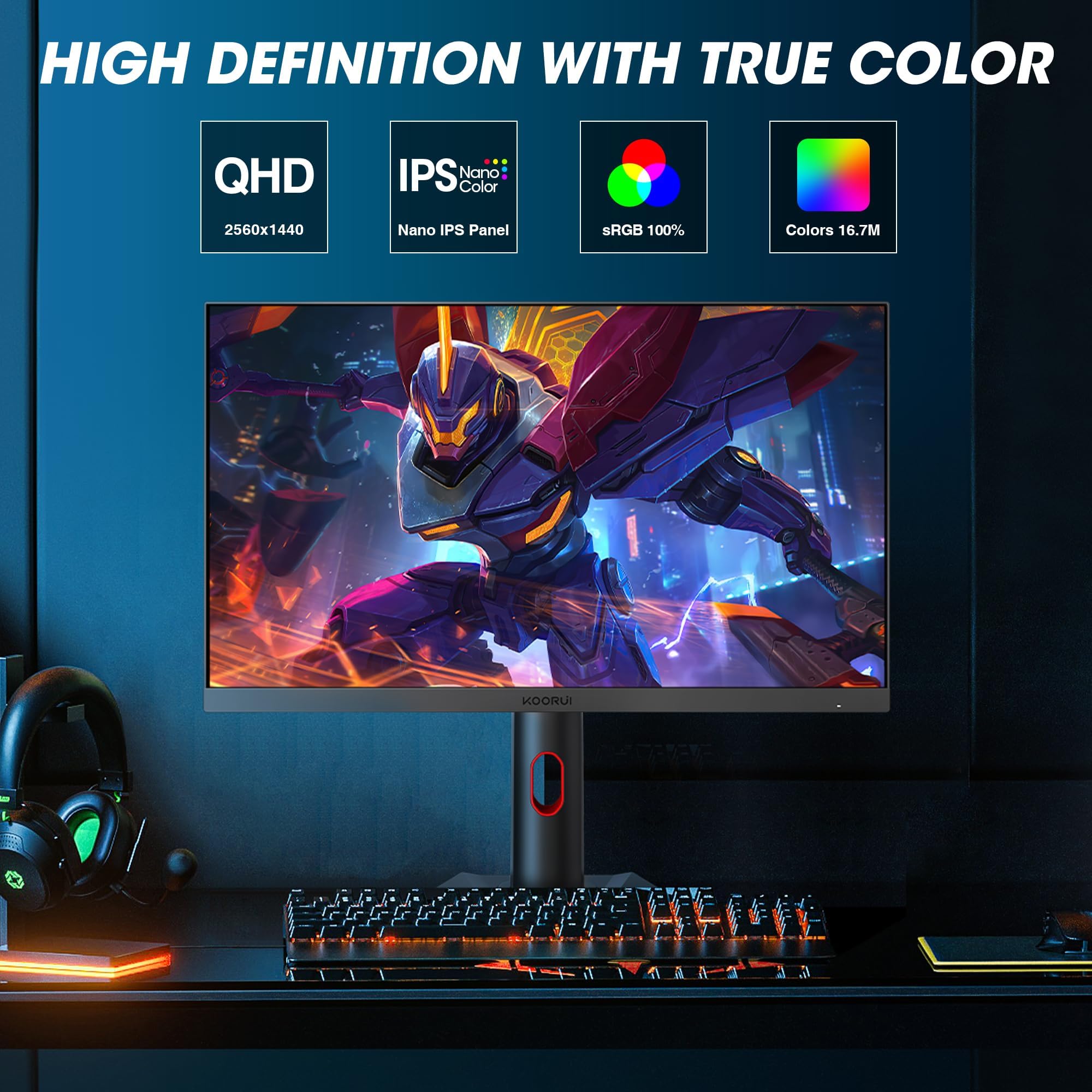Amazon.com: KOORUI Gaming Monitor, QHD 24