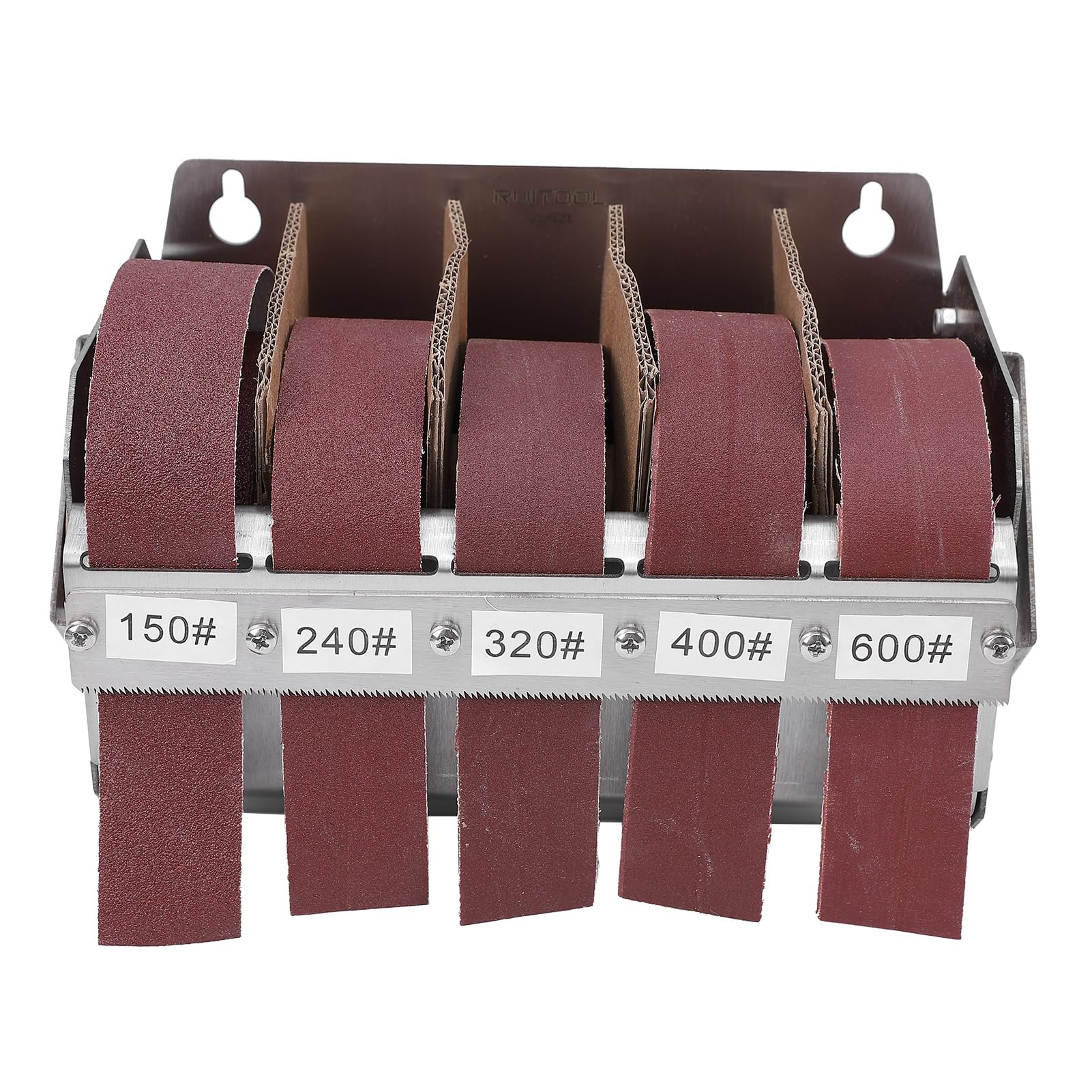 Rotolo di Tela Smeriglio, 5 Grane 150 240 320 400 600 Rotolo di Carta Vetrata con Scatola Dispenser in Acciaio Inossidabile, Rotoli di Carta Vetrata per Mobili Metallici Automotive