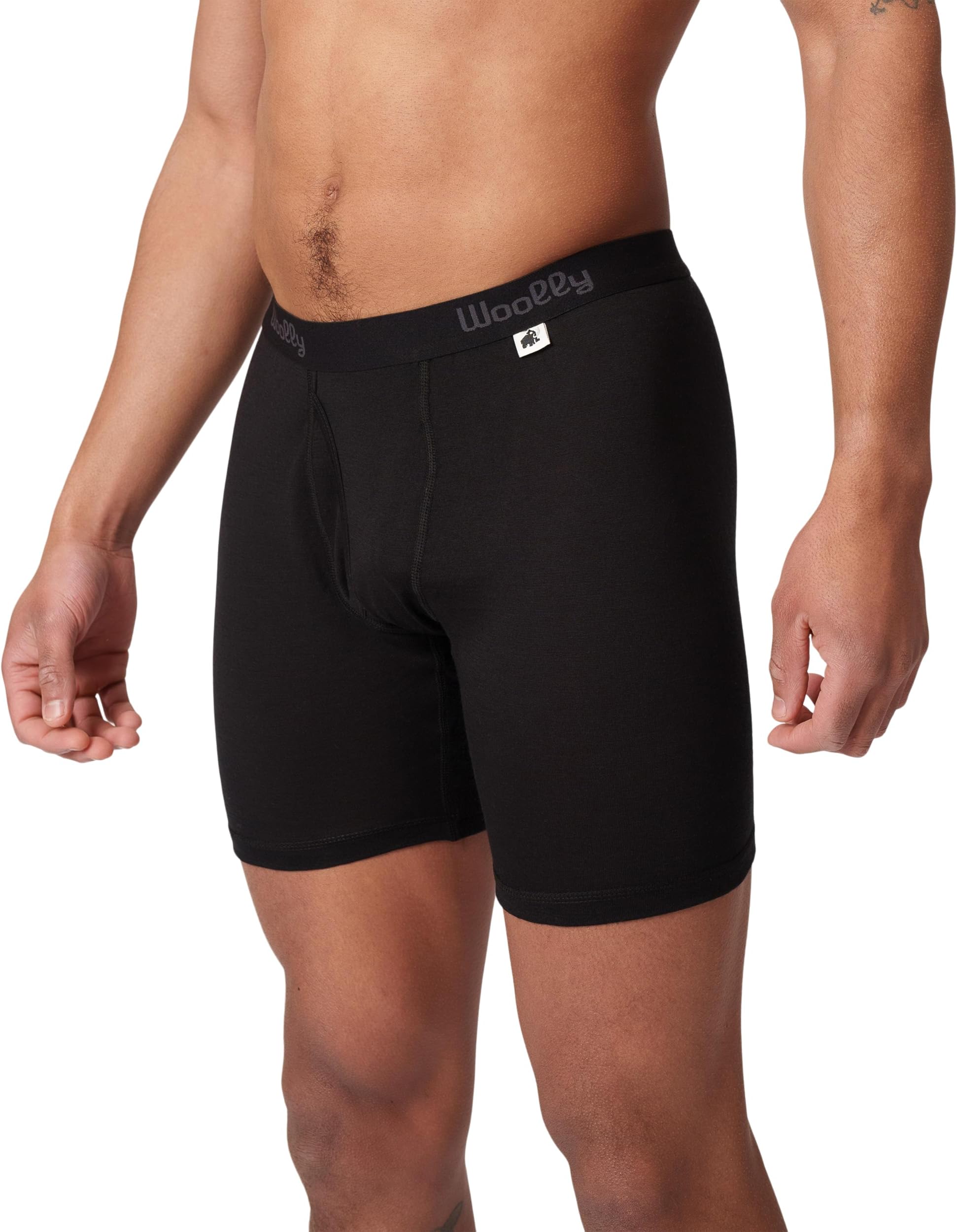 Woolly Clothing Men's Merino Wool Long Drop Boxer Brief - Everyday Weight - Wicking Breathable Anti-Odor