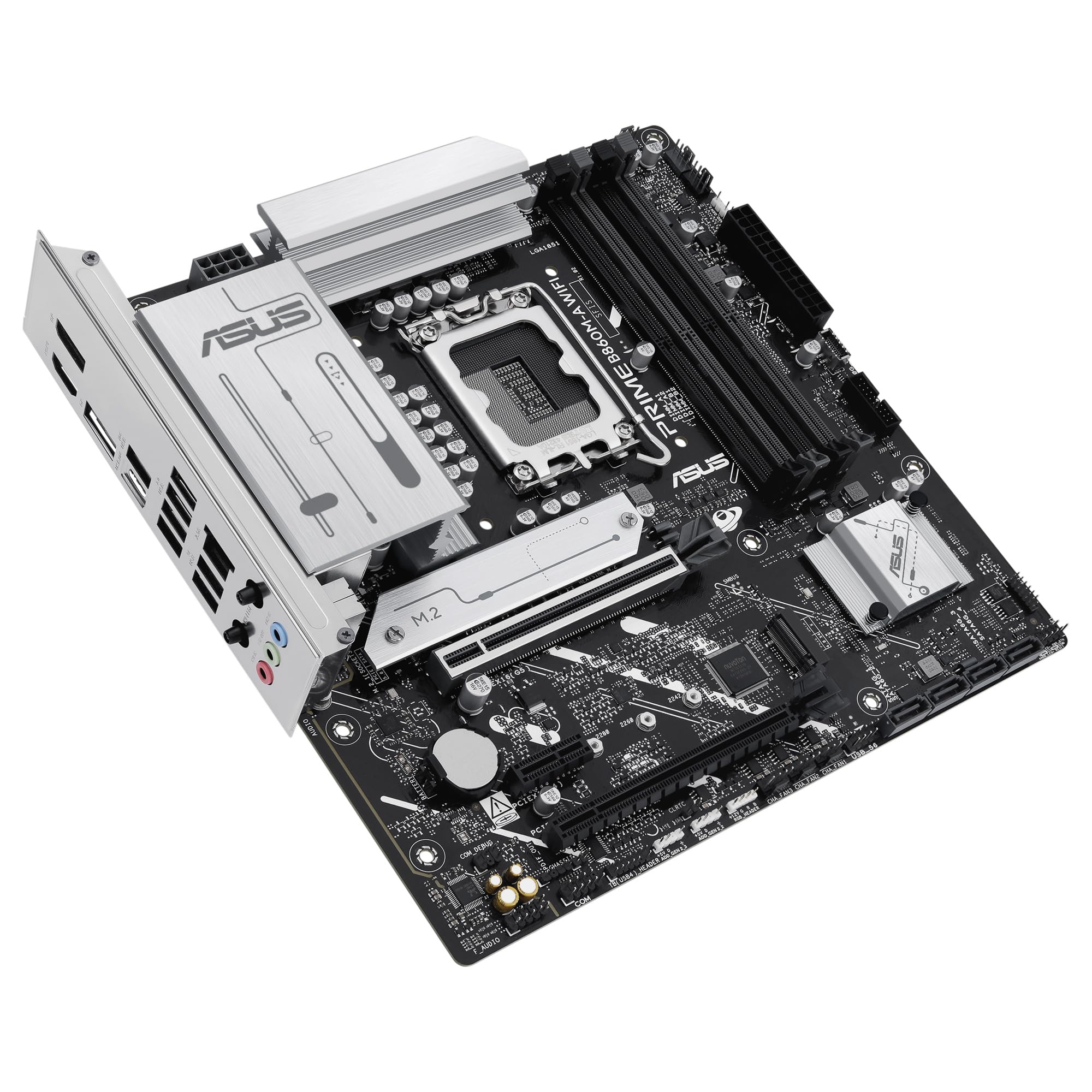 ASUS Prime B860M-A WiFi, Placa Base Intel mATX, 7+1+1+1 80A etapas de alimentación DrMOS, DDR5, PCIe 5.0, 2 Ranuras M.2, Wi-Fi 6E, Realtek 2.5Gb Ethernet, Doble DisplayPort, HDMI, USB Tipo-C
