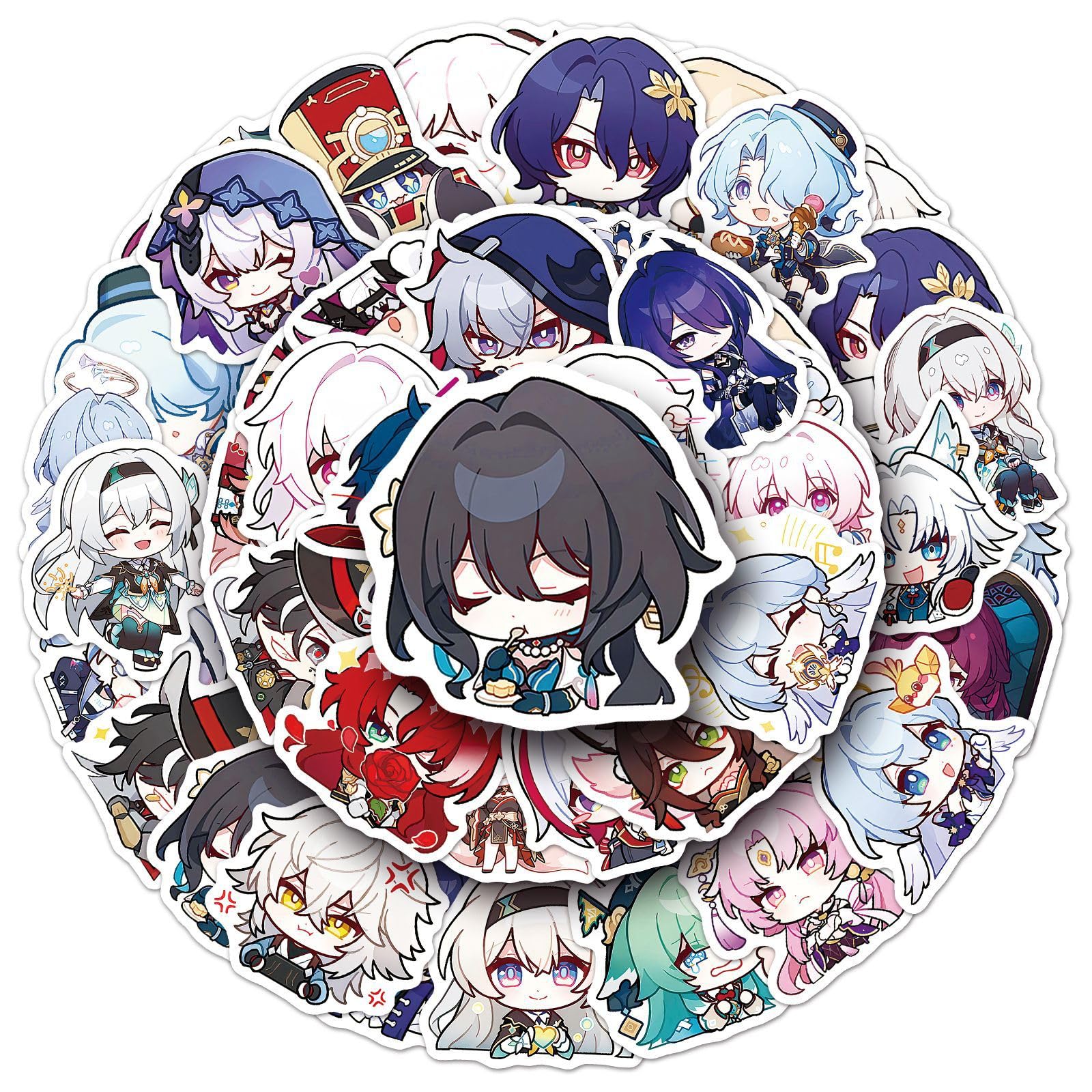 Hon Kai Sticker Hon Kai Character Figure Graffiti Decal for Tablet Cup Skateboard Bike Helmet Decoration 50pcs