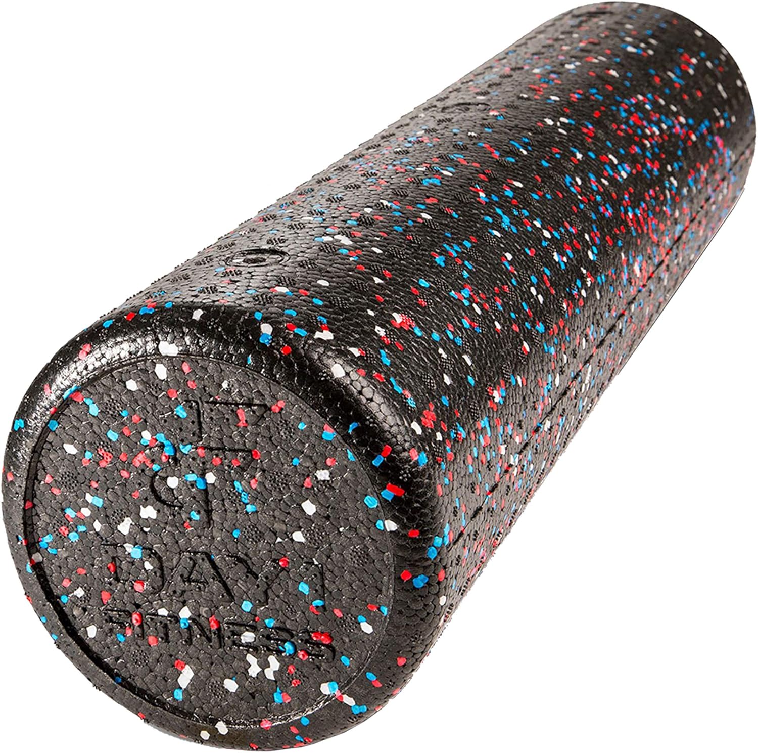 High Density Muscle Foam Rollers by Day 1 Fitness - Sports Massage Rollers for Stretching, Physical Therapy, Deep Tissue, Myofascial Release - Ideal for Exercise and Pain Relief - Solid Black, 24"