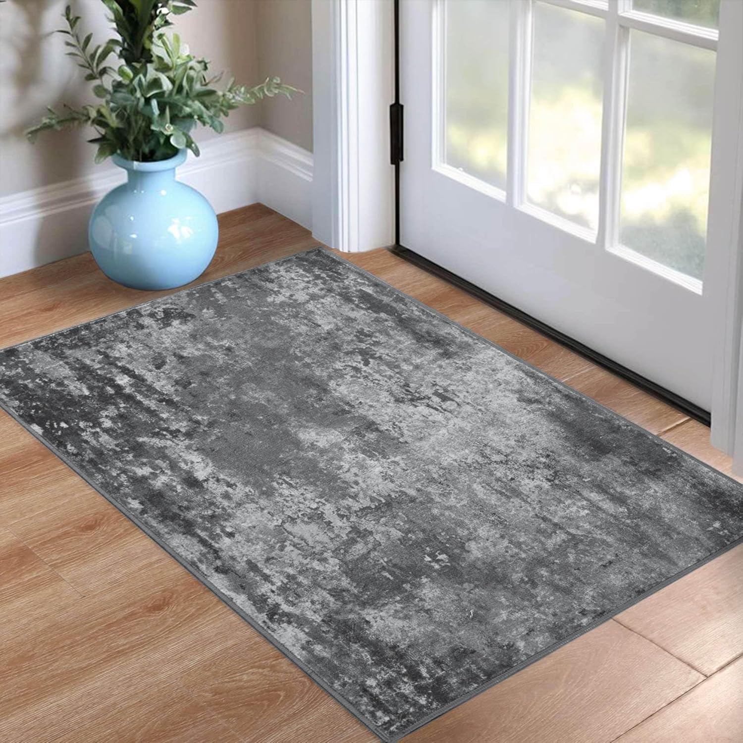 Amazon.com: Entrance Rugs Indoor 2x3 Black Entry Rug Washable Abstract ...